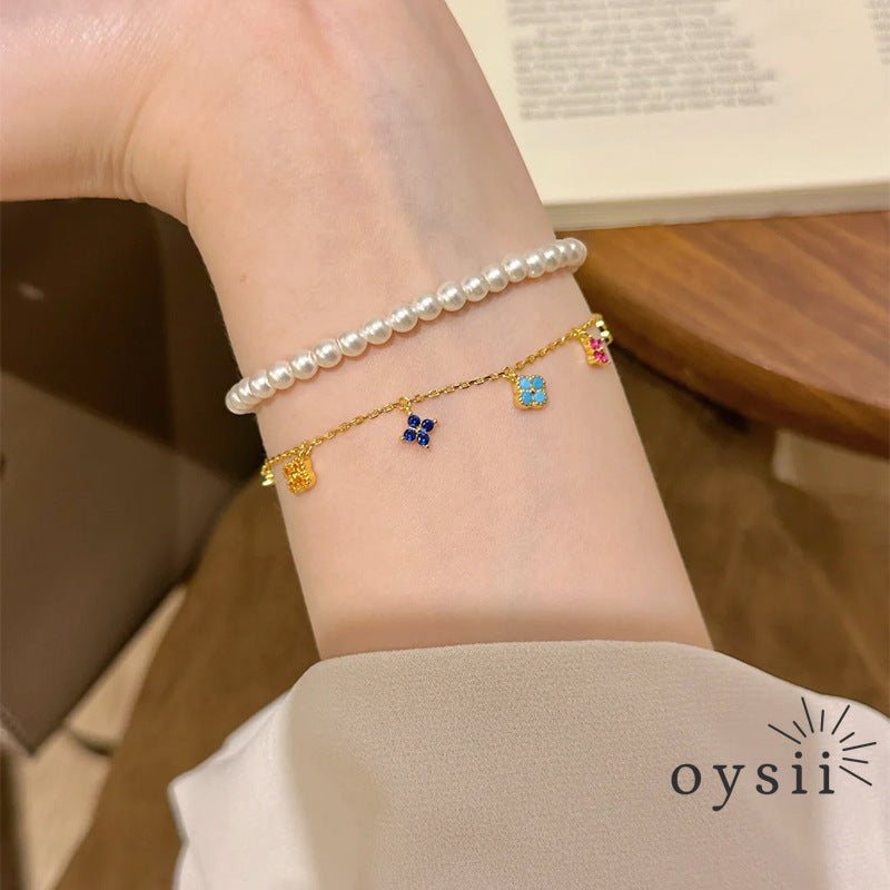 Bloom Charm – Colorful Clover Bracelet