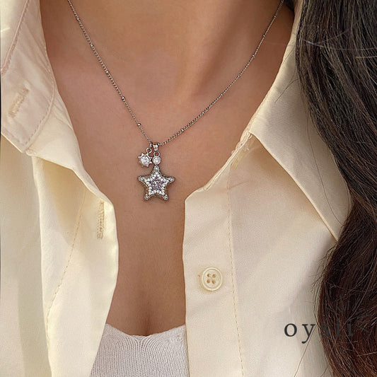 Star Whisper – Star & Pearl Pendant Necklace & Earrings Set