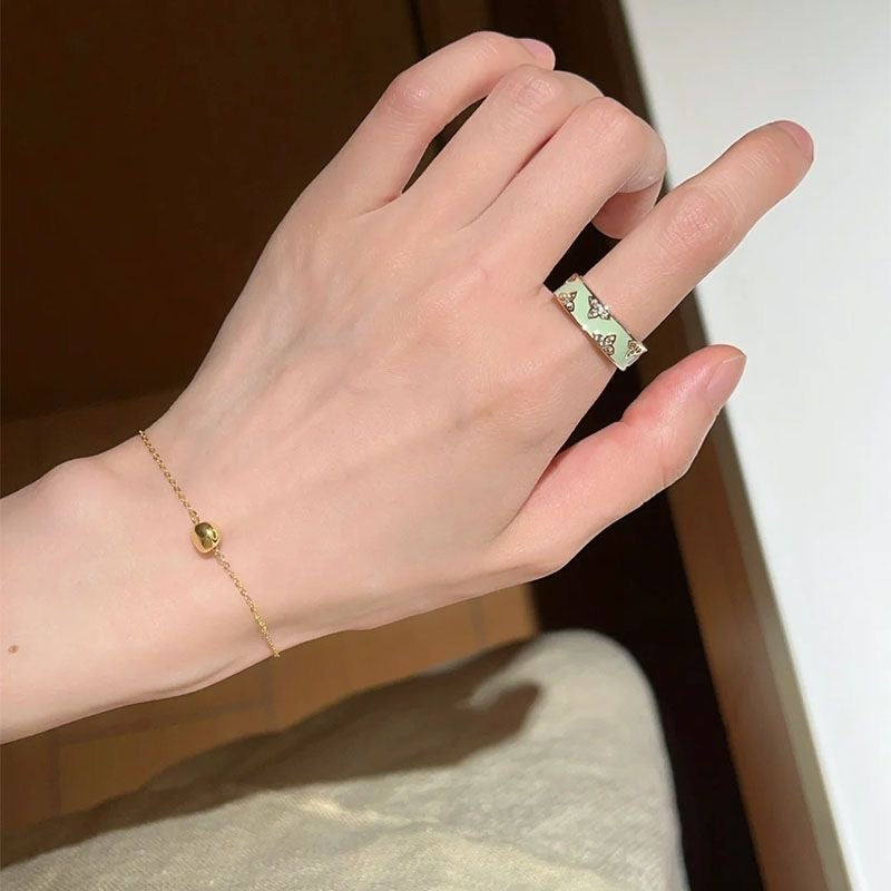 Fresh Green Open Ring Set