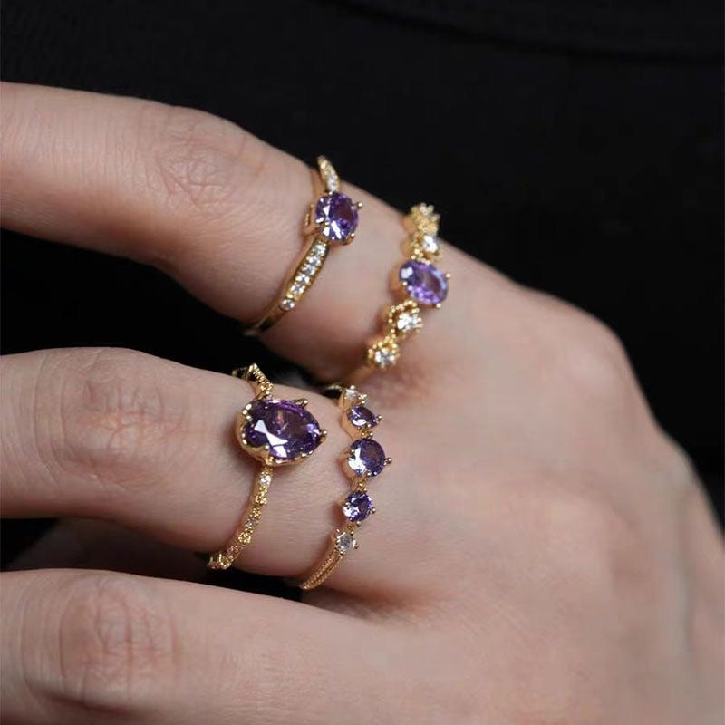Shiny Purple Open Band Ring
