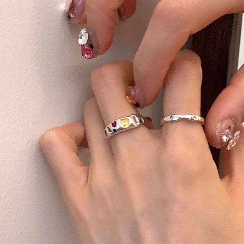 Colorful Heart Diamond Ring