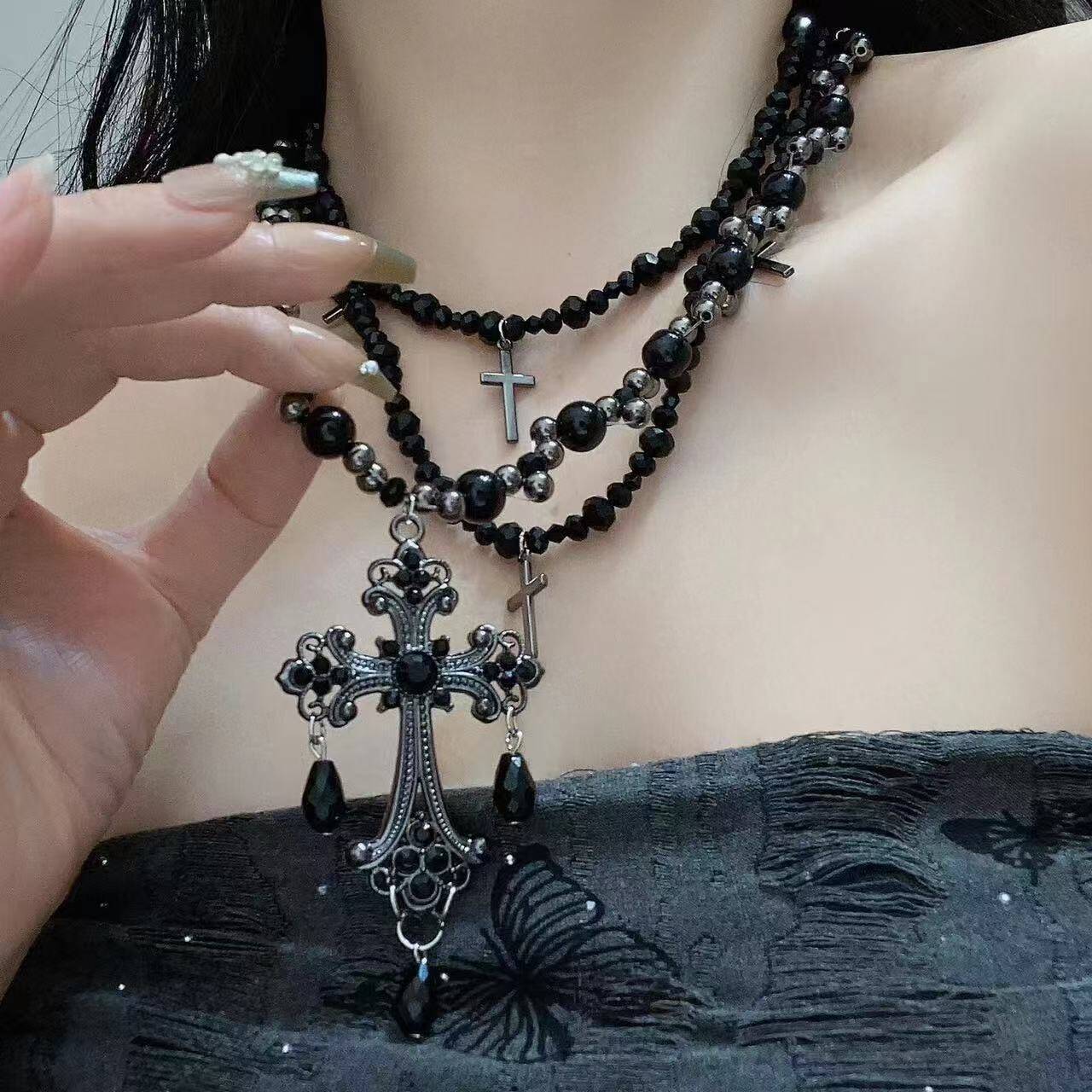 Layered Cross Necklace