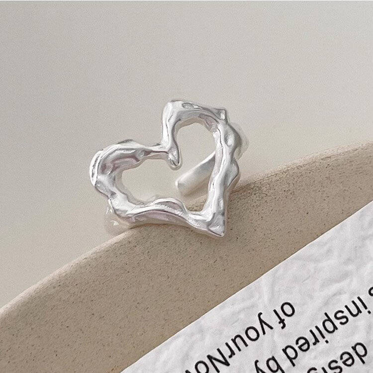 Chain Heart Ring Set