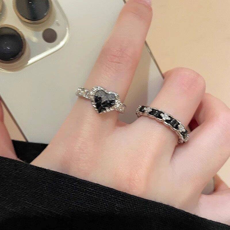 Crushed Heart Zircon Open Ring