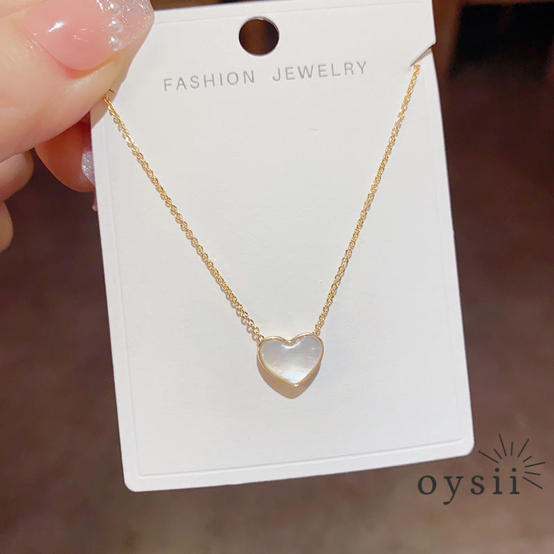 Heart of Tides — Double-Sided Micro Zircon Shell Necklace