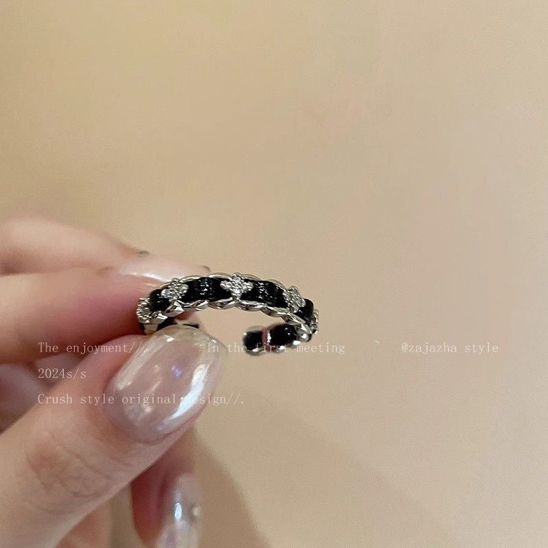 Crushed Heart Zircon Open Ring