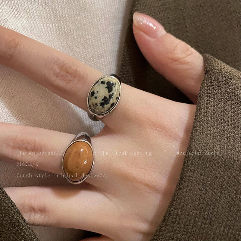 Natural Stone Open Band Ring