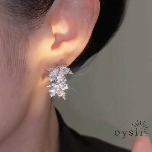 Autumn Whisper – Maple Leaf Zircon Earrings