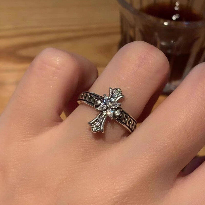 Cross Open Ring Set