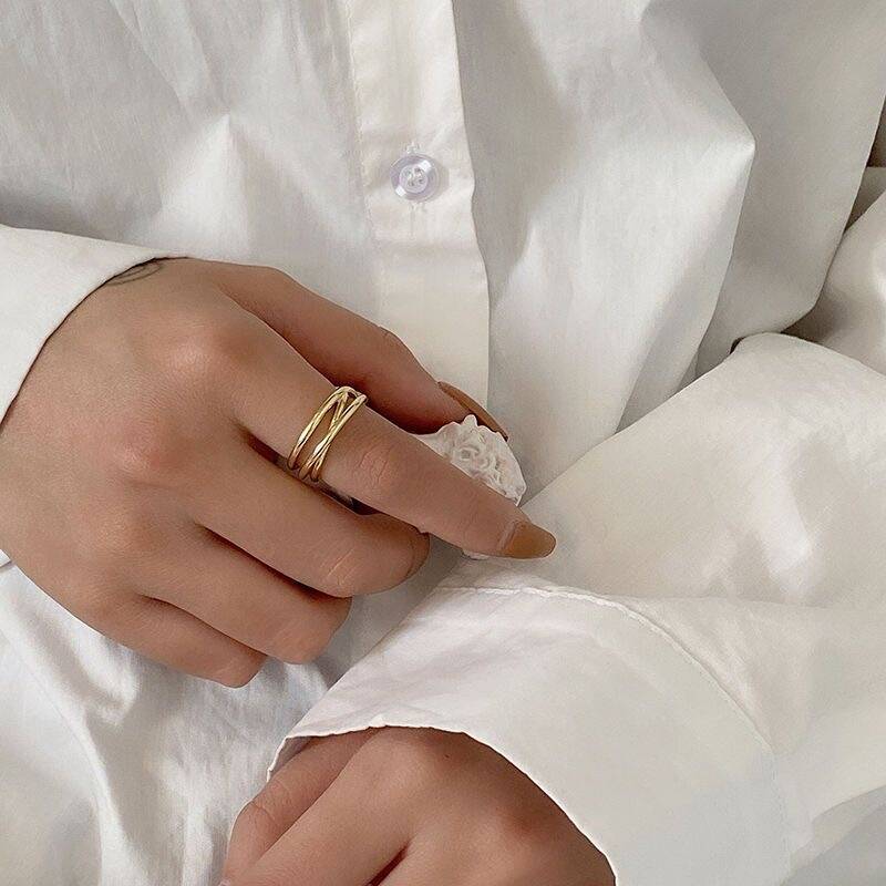 Gold Textured Ring Set of 3