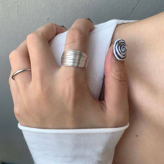Minimalist Multi-Line Open Ring