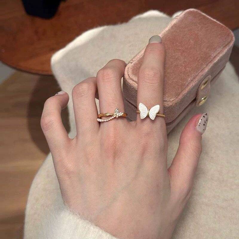 Butterfly Aesthetic Ring Set
