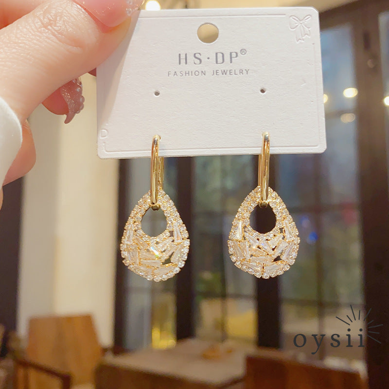 Dewdrop Elegance — Convertible Pavé Zircon Earrings
