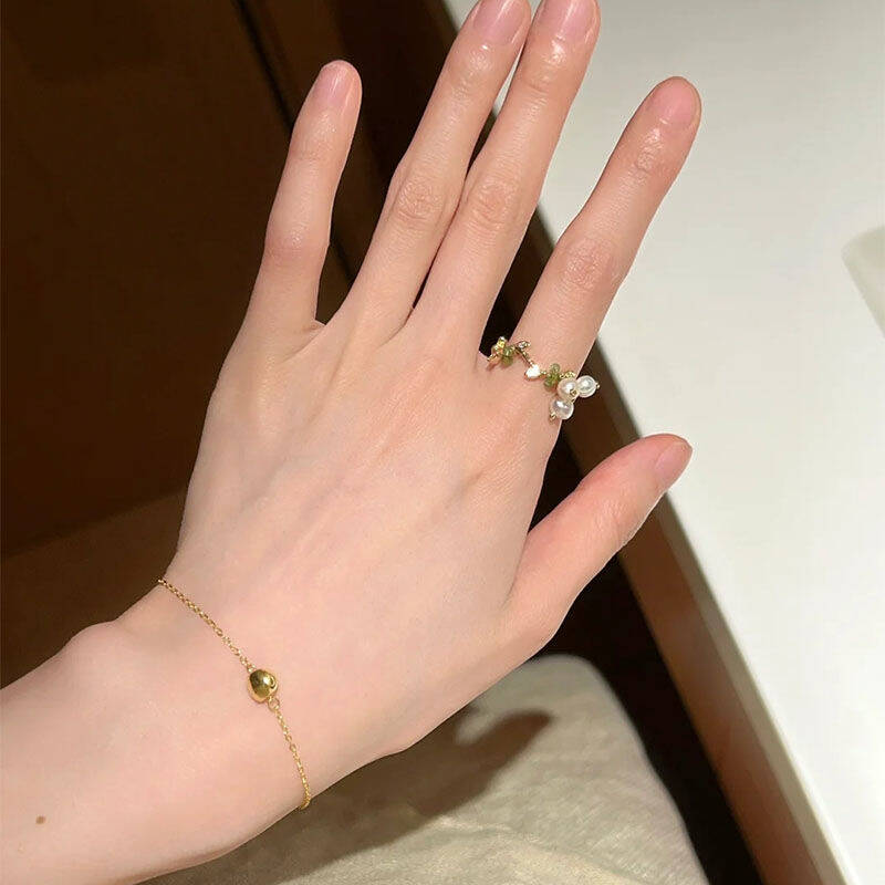 Fresh Green Open Ring Set