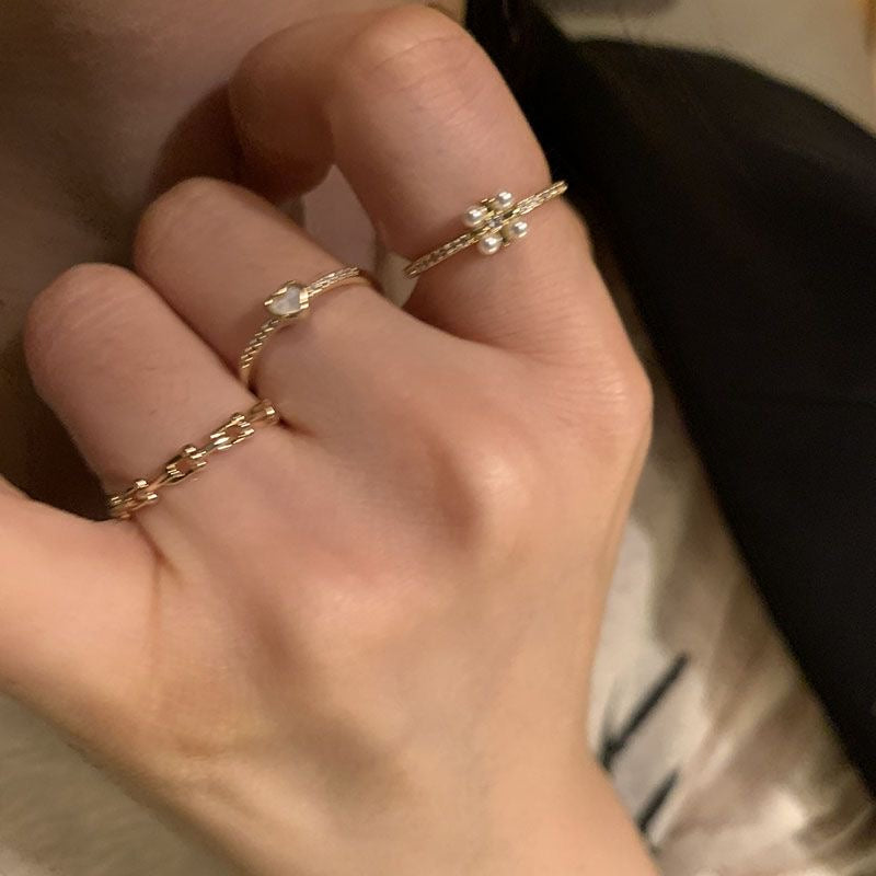 Gold Minimalist Ring Set of 4