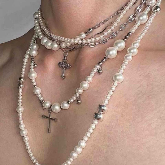 Pearl Stainless Steel Layered Necklace