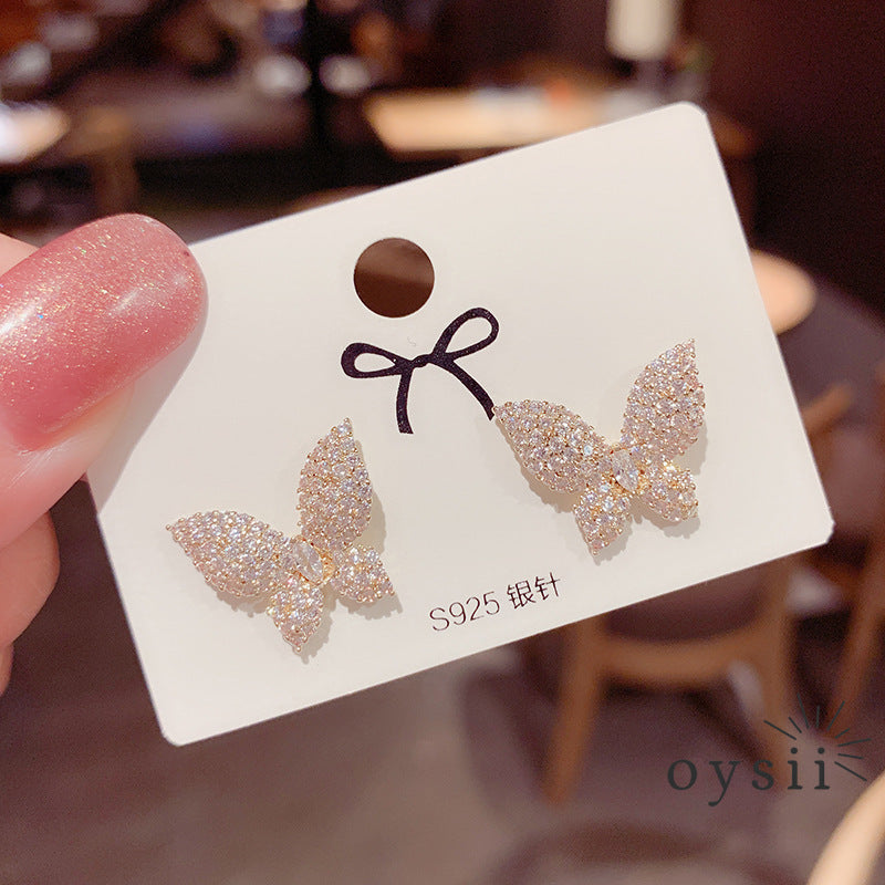 Butterfly Drift — Convertible Zircon Tassel Earrings