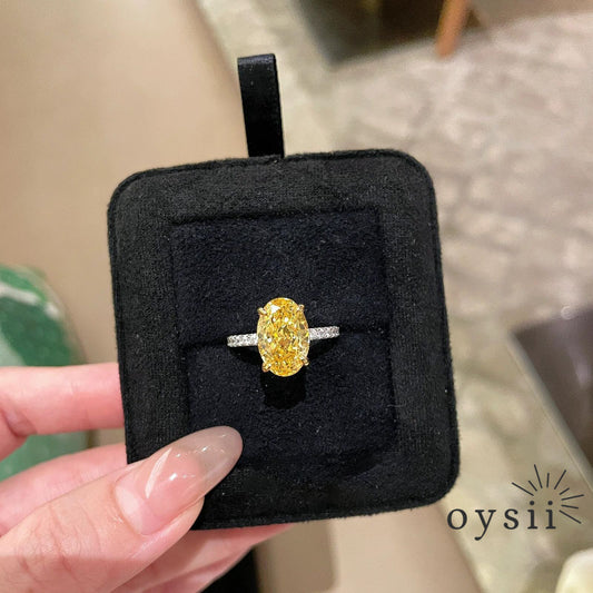 Golden Aura — Oval Yellow Diamond Ring