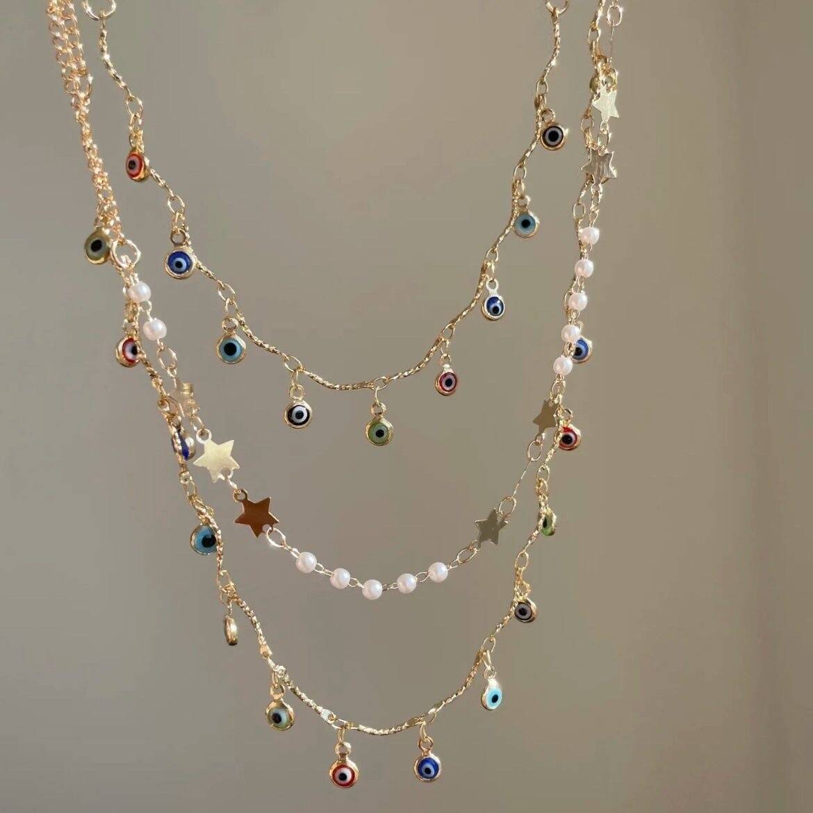 Evil Eye Necklace Set