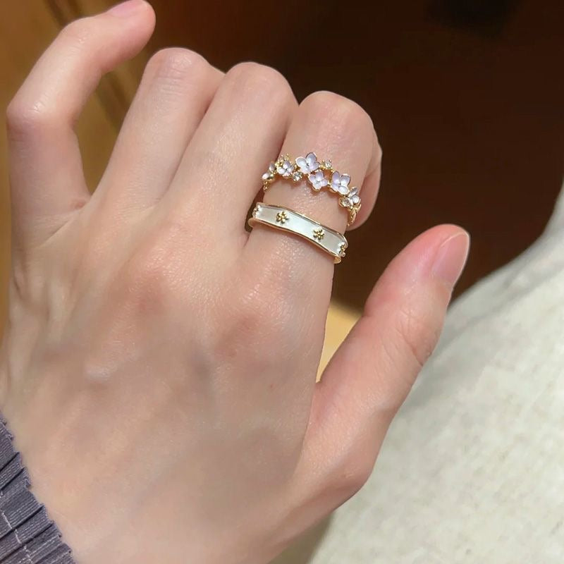 Summer Floral Ring Set of 5