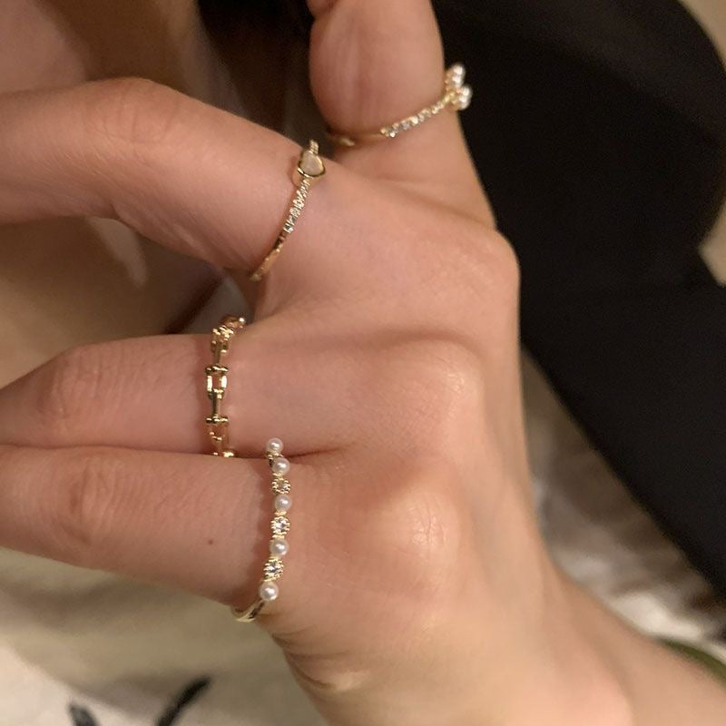 Gold Minimalist Ring Set of 4