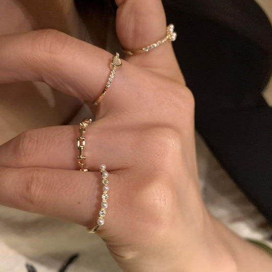 Gold Minimalist Ring Set of 4