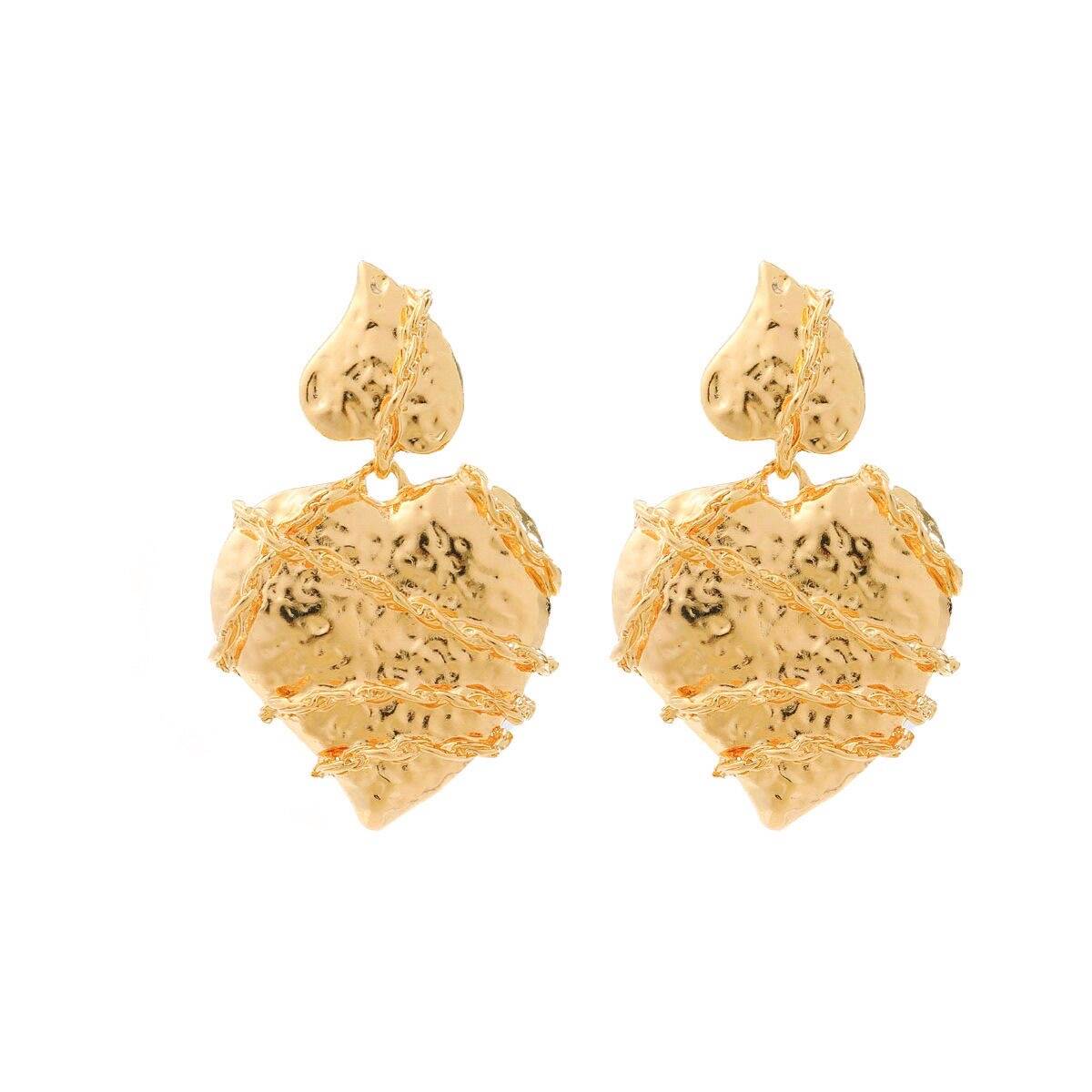 Gold Heart Earrings