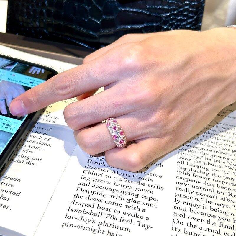 Pink Zircon Starry Ring