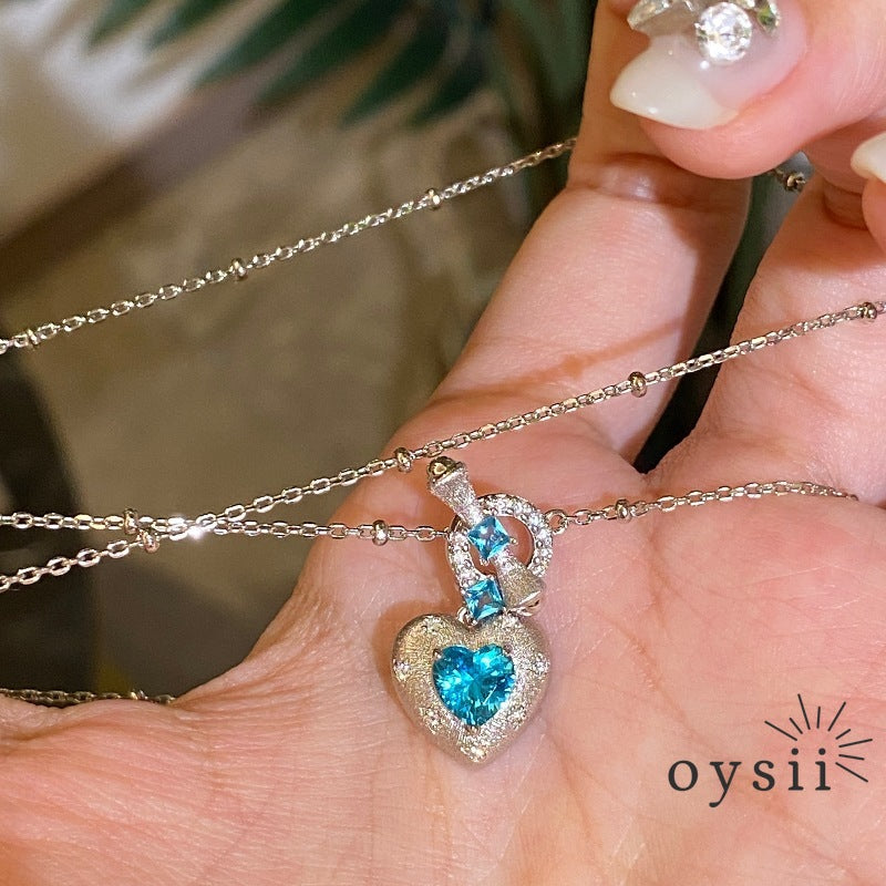 Paraiba Heart — Light-Luxury Vintage Heart Ring, Necklace & Earrings Set