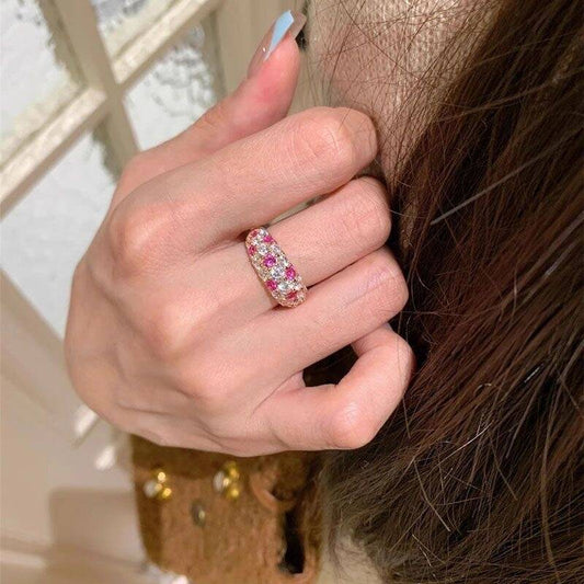 Pink Zircon Starry Ring