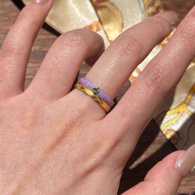 Macaron Zircon Accent Ring