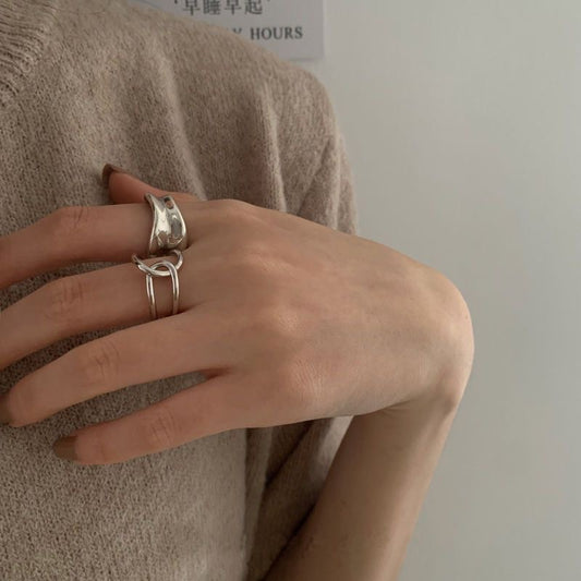 Smooth Open Cross Band Ring