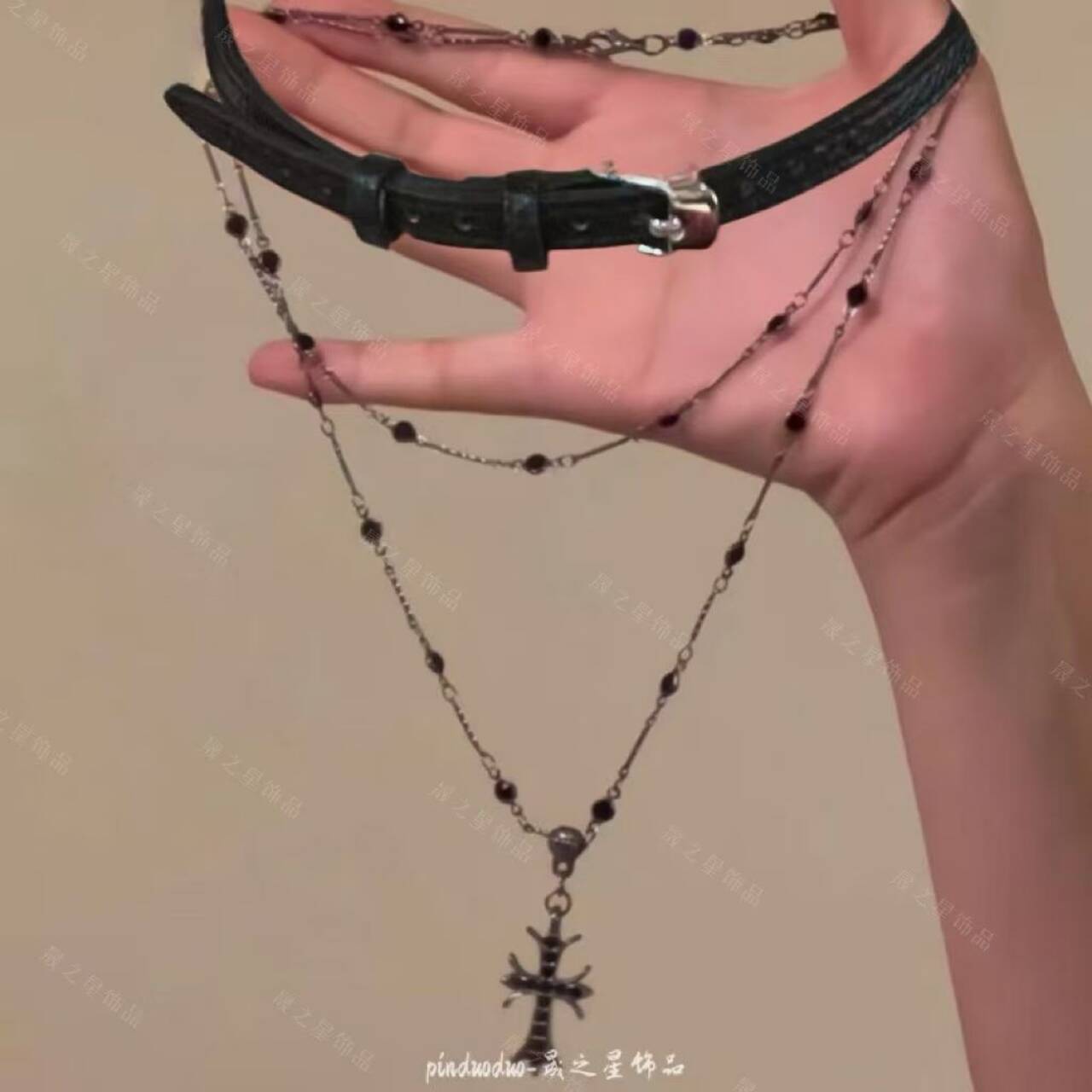Dark Cross Necklace