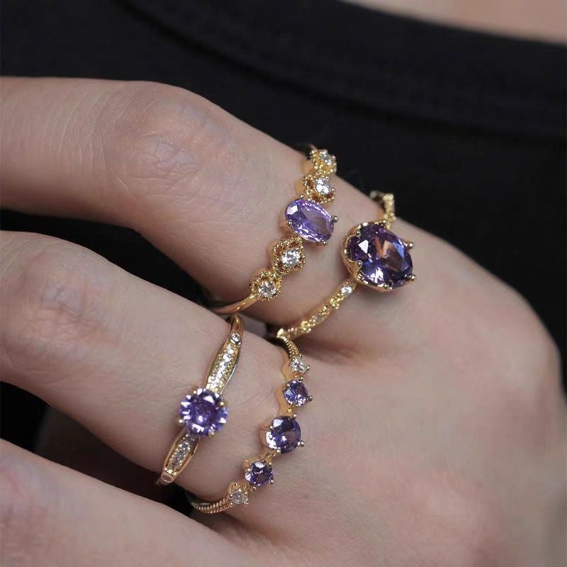 Shiny Purple Open Band Ring