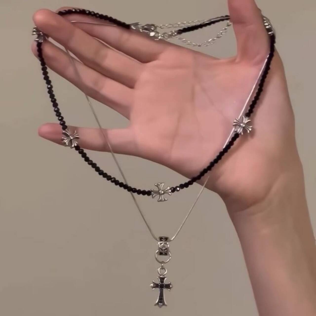 Dark Cross Necklace