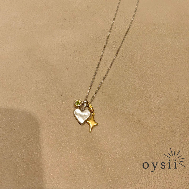 Stellar Heart – Gold Starburst Pendant Necklace