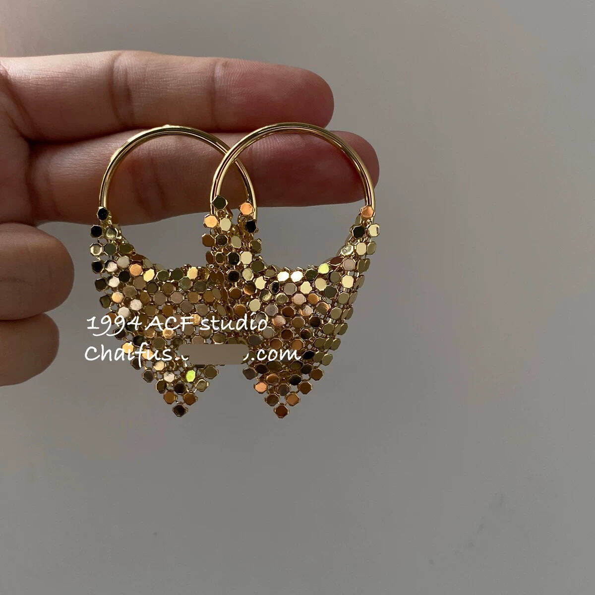 Triangle Tassel Stud Earrings