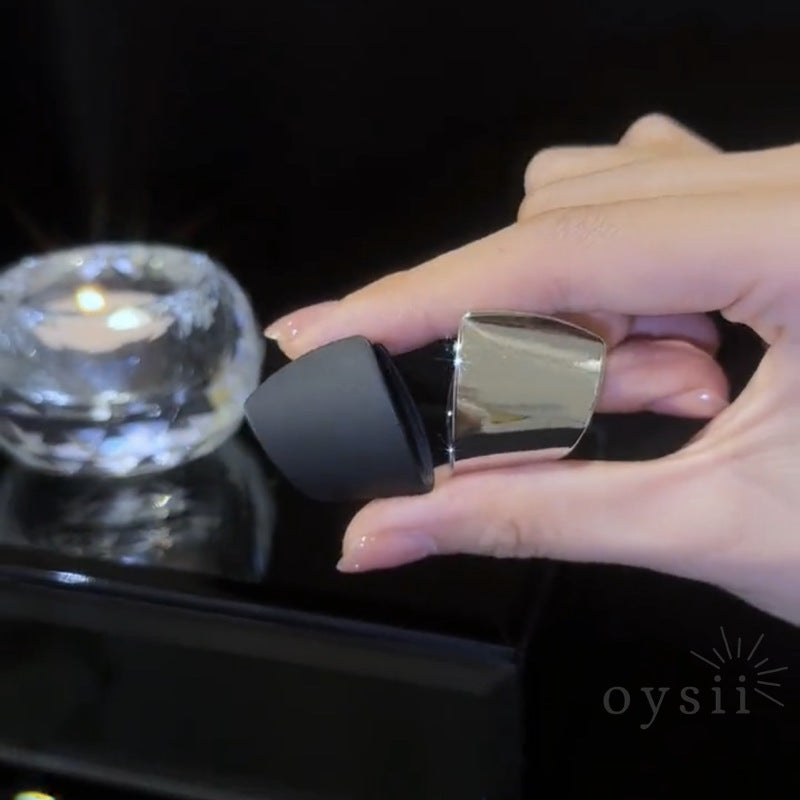 Obsidian Edge – Asymmetric Black Rhombus Earrings