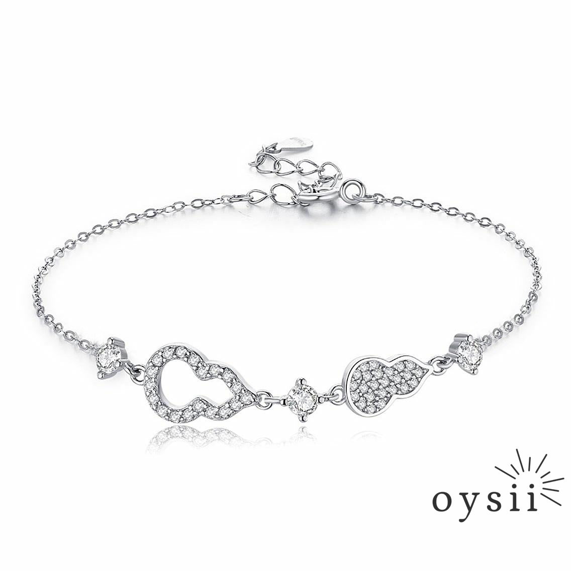 Golden Wish – S925 Silver Gourd Zircon Bracelet