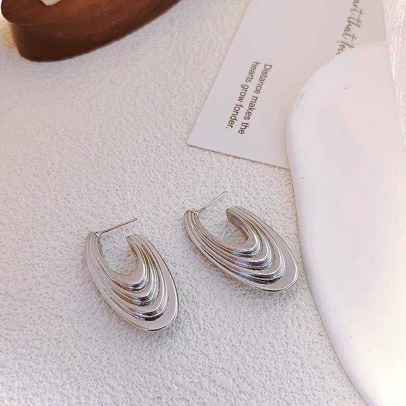 Silver Spiral Stud Earrings