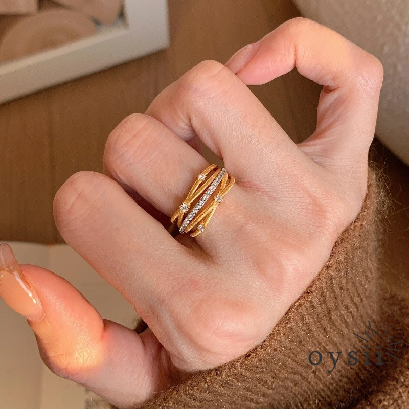 Twilight Spiral – Multi-Band Diamond Ring