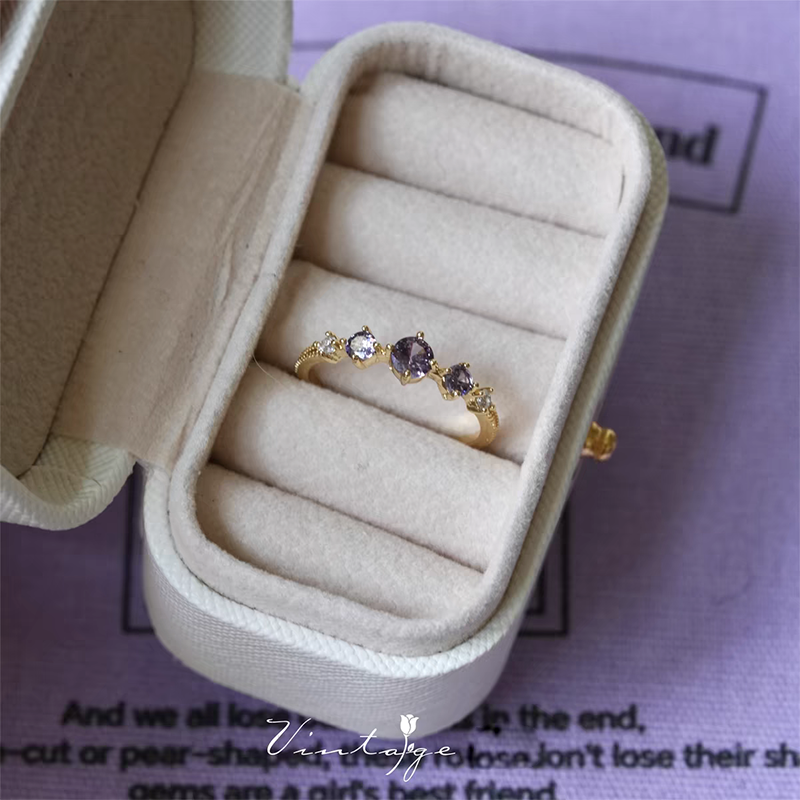 Shiny Purple Open Band Ring