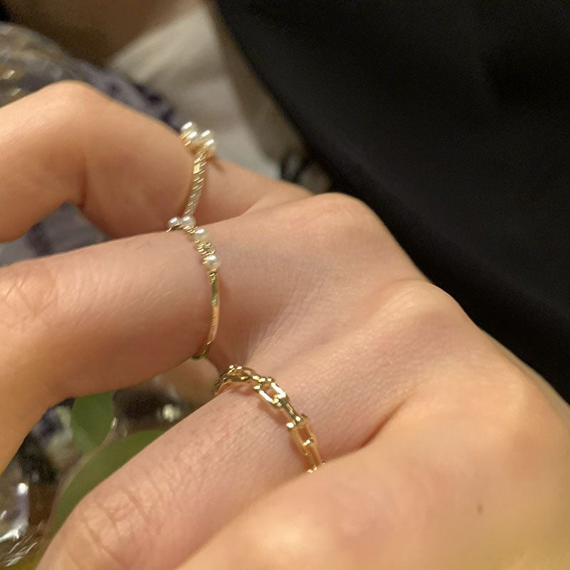 Gold Minimalist Ring Set of 4
