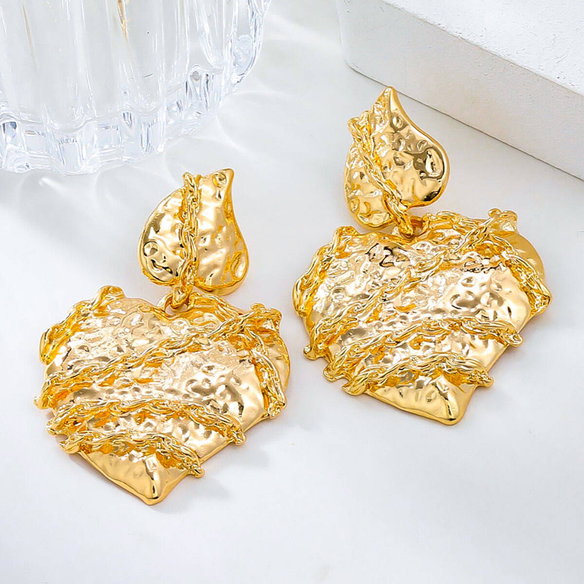 Gold Heart Earrings