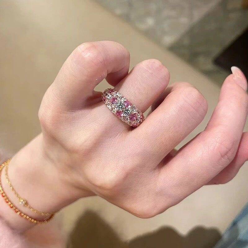 Pink Zircon Starry Ring