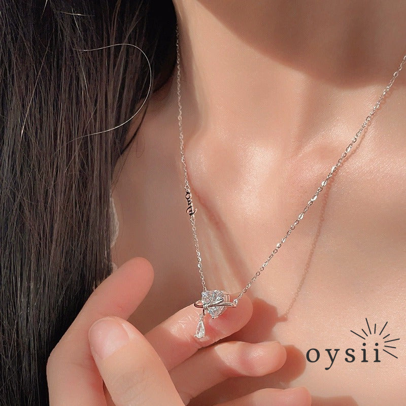 Heart Whisper — S925 Silver Love Zircon Necklace