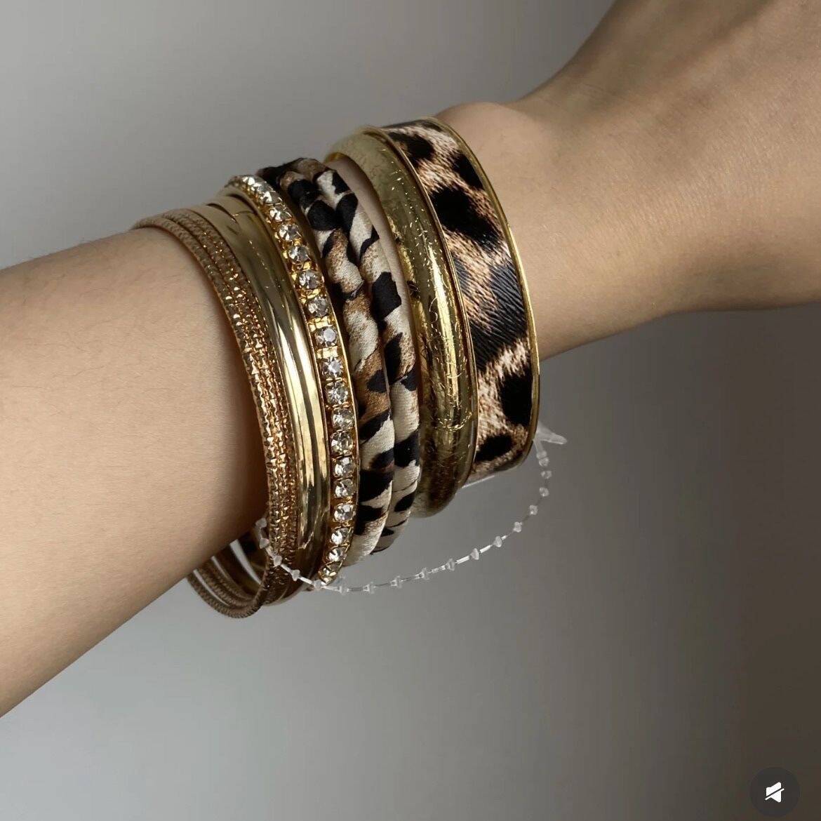 Irregular Leopard Print Bangle