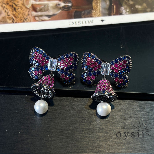 Snowy Ballet — Christmas Zircon Drop Earrings