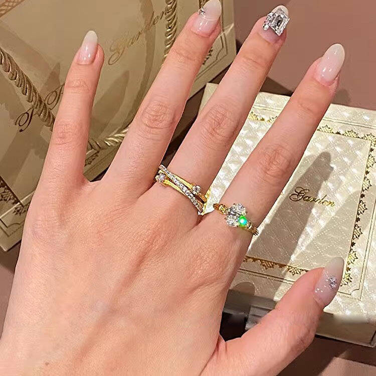 Hollow Diamond Ring Set