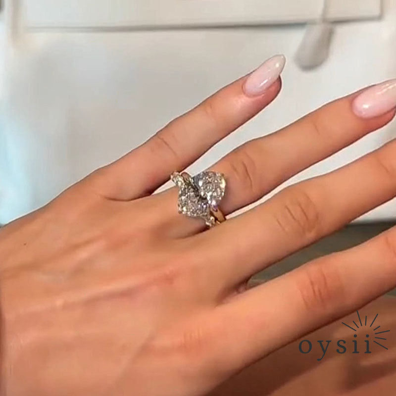 Starlit Oval — Layered Pavé Diamond Pigeon Egg Ring